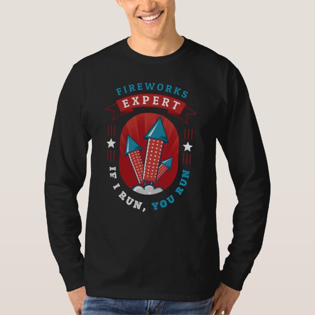 Juli 4:e USA-Independence day Fireworks Expert Pap T Shirt (Framsida)