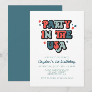 Juli 4e födelsedagen Party i USA Inbjudningar