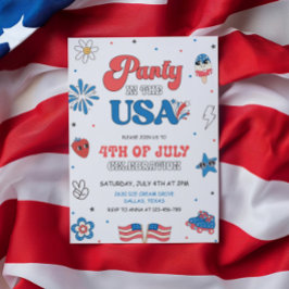 Juli 4e födelsedagen Party i USA:s inbjudan
