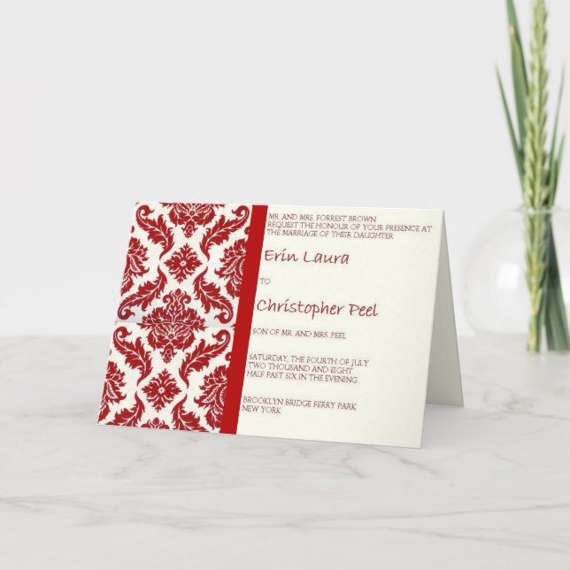 Juli 4th bröllopinbjudan inbjudan (Framsida)