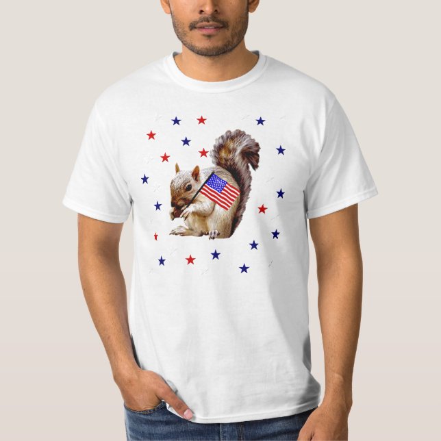 Juli 4th ekorre tee shirt (Framsida)