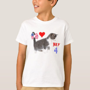 Juli 4th kattunge t-shirt