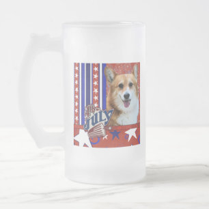 Juli 4th smällare - Corgi - Owen Frostat Ölglas