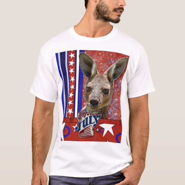Juli 4th smällare - känguru tee shirt (Framsida)