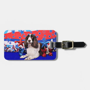 Juli 4th - Spaniel för engelsk Springer - Chloe Bagagebricka