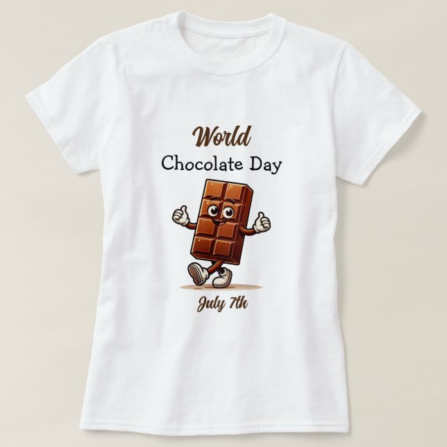 Juli 7:e är världsdagen för choklad t shirt (Design framsida)