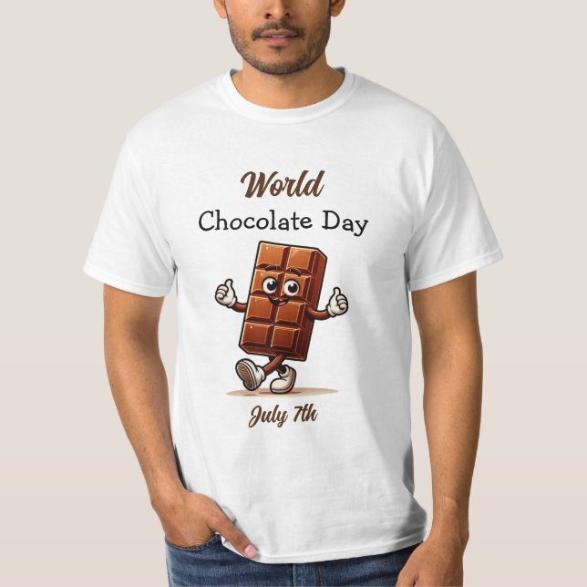 Juli 7:e är världsdagen för choklad t shirt (Framsida)