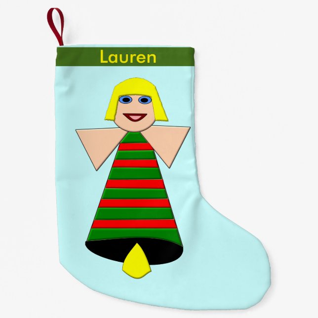 Juli Angel Bell Anpassningsbar - julklapp Liten Julstrumpa (Framsidan)