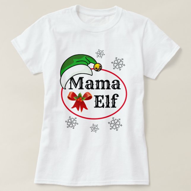 Juli-Anpassadet Gåvor till Kvinnor MAMMA ELF T Shirt (Design framsida)