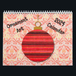 Juli-år 2024 Kalender för prydnadsföremål<br><div class="desc">Den här söt kalendern innehåller min originalgrafik, av julprydnader med en vintage-vibe, för att ha en merry-month runt! Dessa kalendrar är av hög kvalitet och livfulla. Du kan välja andra storlekar och andra alternativ om du vill. Denna unika kalender skulle ge en underbar gåva till en julsäsong älskare under det...</div>