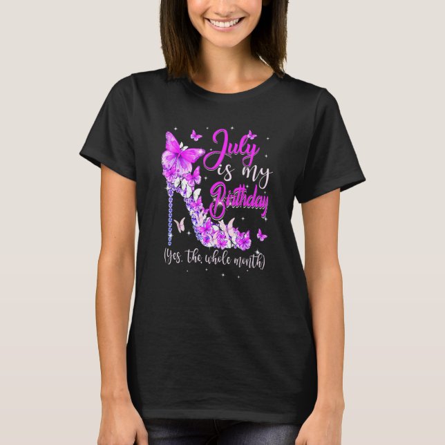 Juli är min födelsedag hela månaden t shirt (Framsida)