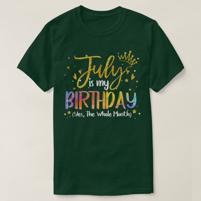 Juli är min födelsedag ja hela månaden t shirt (Design framsida)