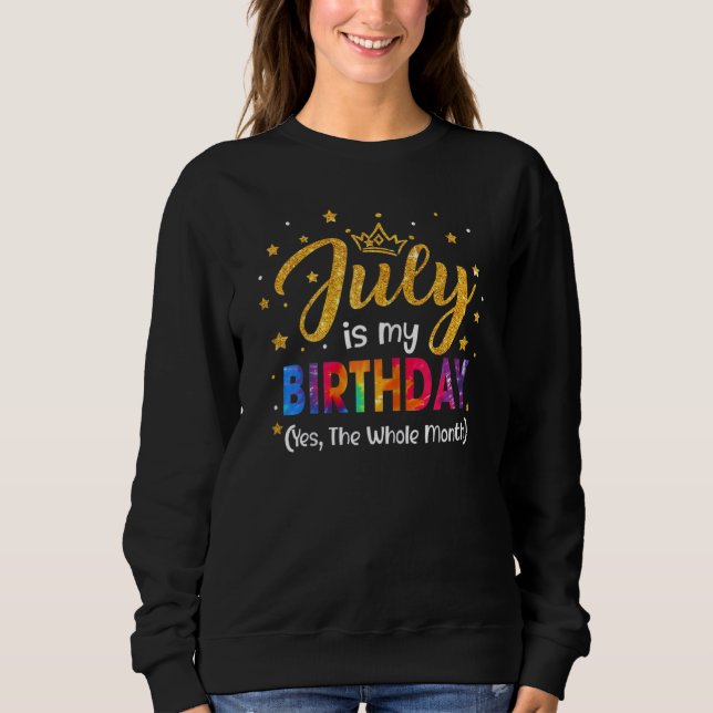 Juli är min födelsedag JA hela månen T Shirt (Framsida)