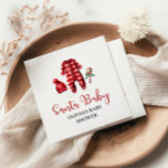 Juli Baby, babyskor Pappersservett<br><div class="desc">jultomten i Baby fick en babydusch med barnkläder och svart buffel.</div>