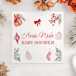 Juli Baby, babyskor Pappersservett<br><div class="desc">Lägg till en festlig beröring till firande med vår "Santa Baby"-babydräkt för jultomten. Med charmerande helgdag och vackra jultomtemade inslag är dessa blöjor perfekter för en jultemad babydusch. De är idealiska för att de skapar en varm och glatt atmosfär, och de för med sig en minnesvärd och festlig beröring till...</div>