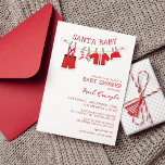 Juli-Baby, inbjudningar till babykläder<br><div class="desc">Fira julhelgens glädje med julduschinbjudan till julgranen i Santa Baby! Den här charmerande inbjudan innehåller en sollinje som är förankrad med vackra julinspirerade barnkläder och anger perfektens tonläge för den kommande babyduschen. Den festliga designen kommer säkert att glädja alla som tar emot den och lämna dem ivriga att gå med...</div>
