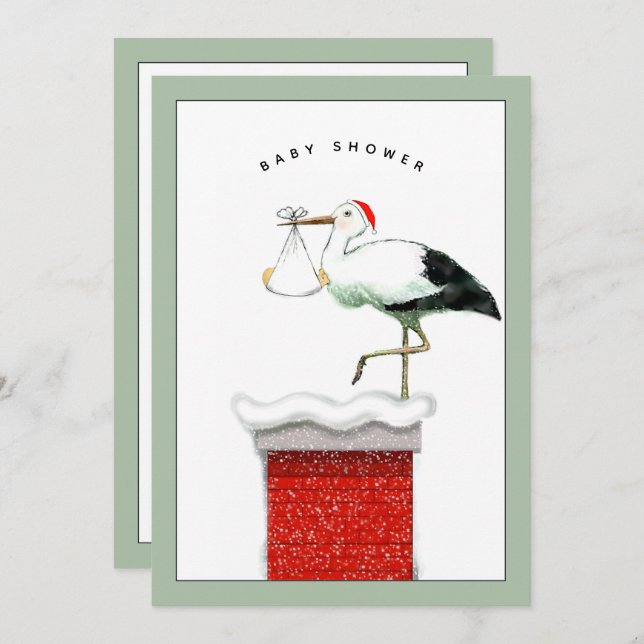 Juli, babyvisning i december inbjudningar (Fram/baksida)