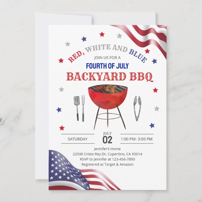 Juli Bakgårds BBQ  Inbjudningar (Framsida)