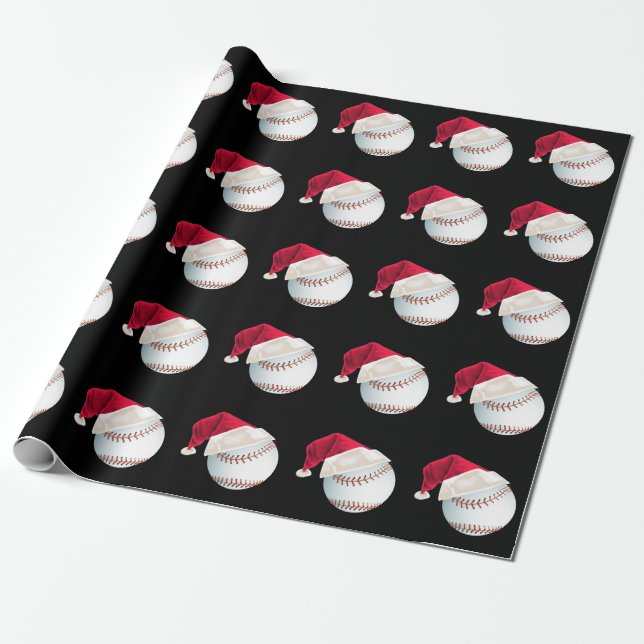 Juli Baseball Funny Santa Helgdag Presentpapper (Utrullad)
