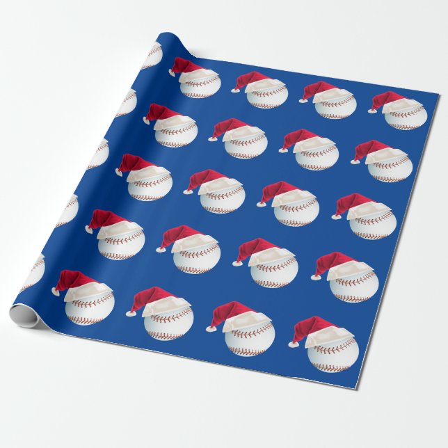 Juli Baseball Funny Santa Helgdag Presentpapper (Utrullad)