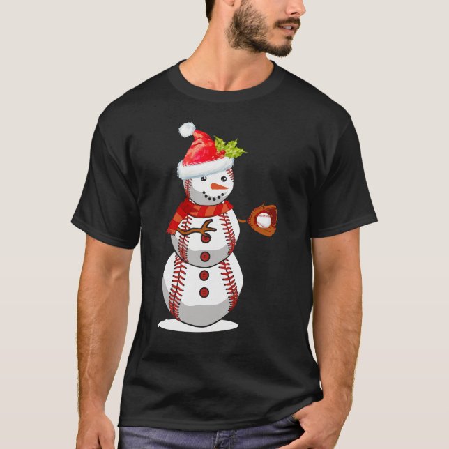 Juli Baseball T-Shirt För barn, Boll Santa (Framsida)