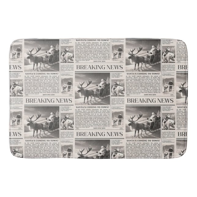 Juli Bear Breaking News Newspaper Hjort Badrumsmatta (Framsidan)