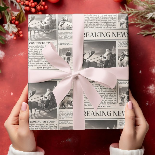 Juli Bear Breaking News Newspaper Hjort Presentpapper (Skapare uppladdad)