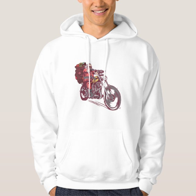 Juli-Biker, juldräkt för Biker-inbjudan Hoodie (Framsida)