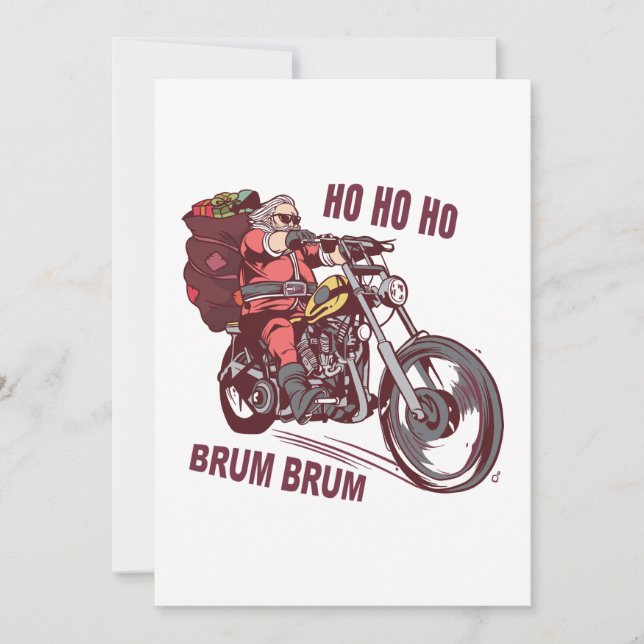 Juli-Biker, juldräkt för Biker Inbjudningar (Framsida)