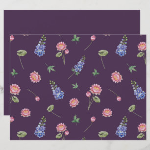 Juli Birkelåkare Larkspur Vatten Lily Scrapbook