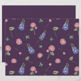 Juli Birkelåkare Larkspur Vatten Lily Scrapbook