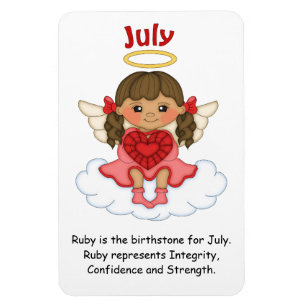 Juli Birthstone Angel Brunette Premium Magnet