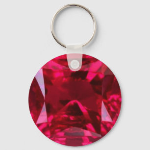 Juli Birthstone- röd Ruby vid Sharles Nyckelring