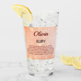 juli Birthstone Ruby-design Glaskopp