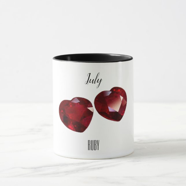 juli Birthstone Ruby Gemstone Art Mugg (Center)