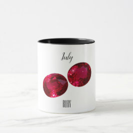 juli Birthstone Ruby Gemstone Art Mugg