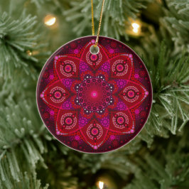 juli Birthstone Ruby Mandala Ornament