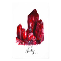 Juli Birthstone - Ruby Watercolor | POSTER