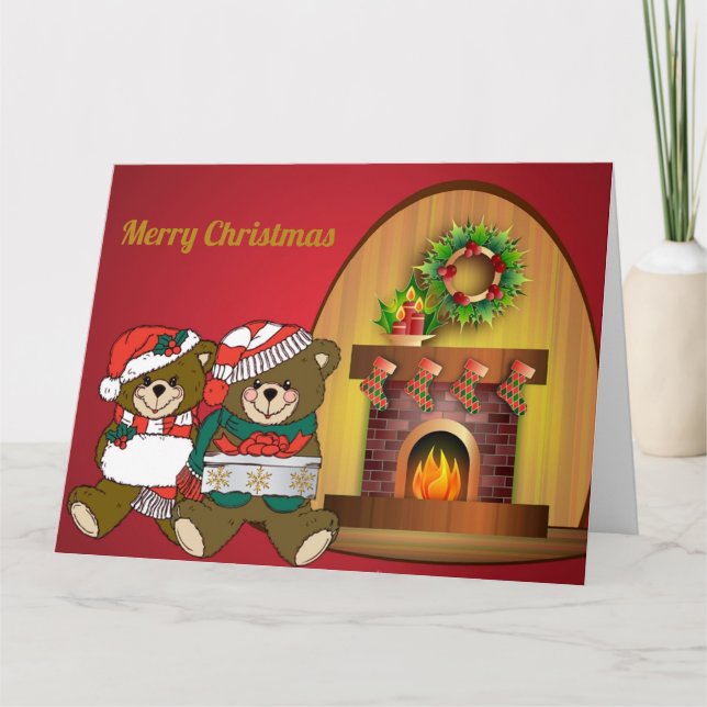 Juli Björnen jul Kort (Framsida)