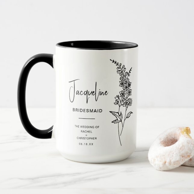 Juli Bridesmaid | Larkspur Birth Flower Mugg (Med munk)