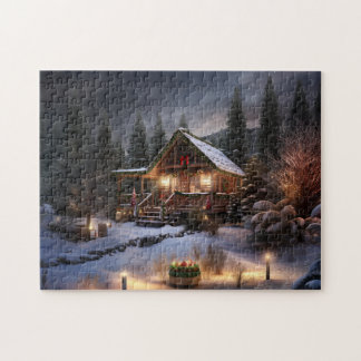 Juli Cabin Julpuzzle Helgdag Gift Idea Pussel