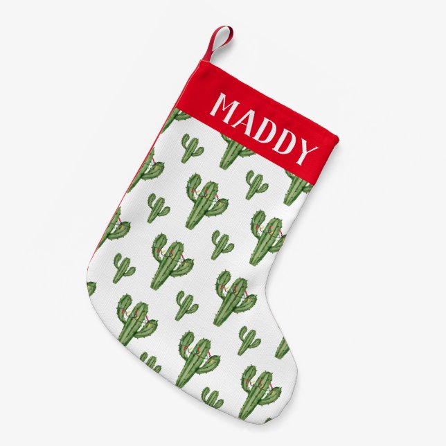 Juli Cactus Personlig - julklapp Liten Julstrumpa (Framsidan (Hängande))