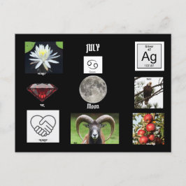 Juli Cancer Födelsemånad Postkort Vykort