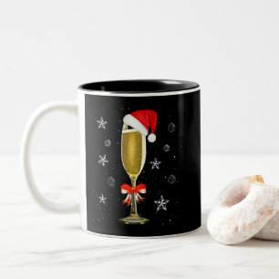 Juli Champagne Coola Glass Santa Hat Drink Två-Tonad Mugg