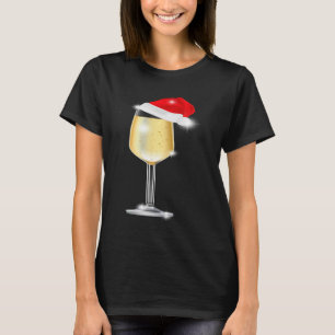 Juli Champagne Glass Santa Hat Drinking T Shirt