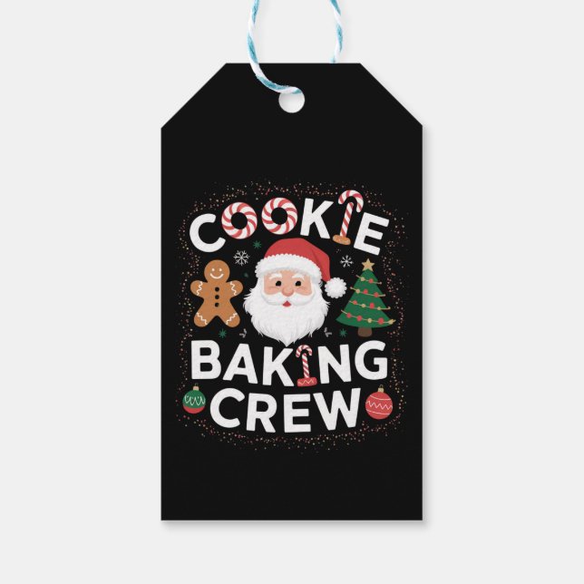 Juli Cookie Baking Crew-familjen - jul Presentetikett (Baksidan)