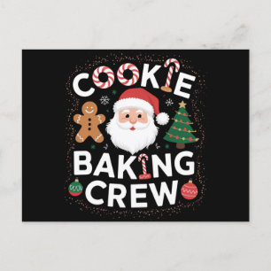 Juli Cookie Baking Crew-familjen - jul Vykort