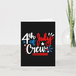 Juli Crew T-shirt Självständighetsdagen Familj Mat Kort