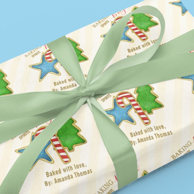 Juli Cute Colorful Whimsious Cookie Cutouts Presentpapper (Christmas colorful cookie cutout whimsical wrapping paper. )