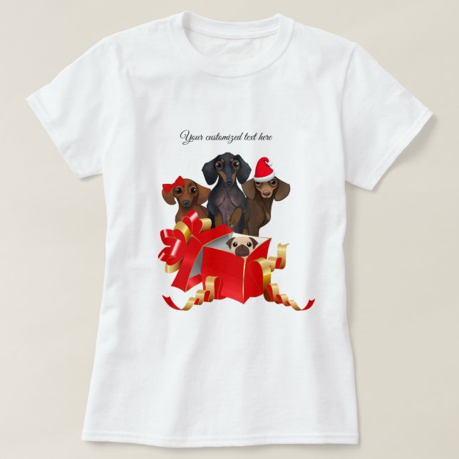 Juli Dachshund Family Tee Shirt (Design framsida)